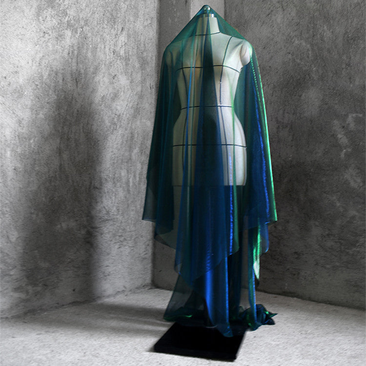 Glitzer-Netzstoff «Bright Diamond» in Blau-Verlauf – Bild 5 | LuxeStyle