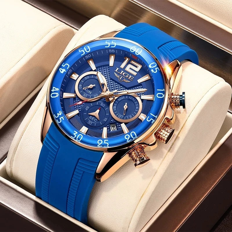Quarz-Herrenuhr wasserdicht mit Multifunktion – Bild 4 | LuxeStyle