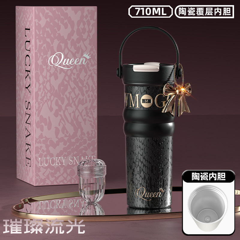 Isolierte Wasserflasche mit Deckel