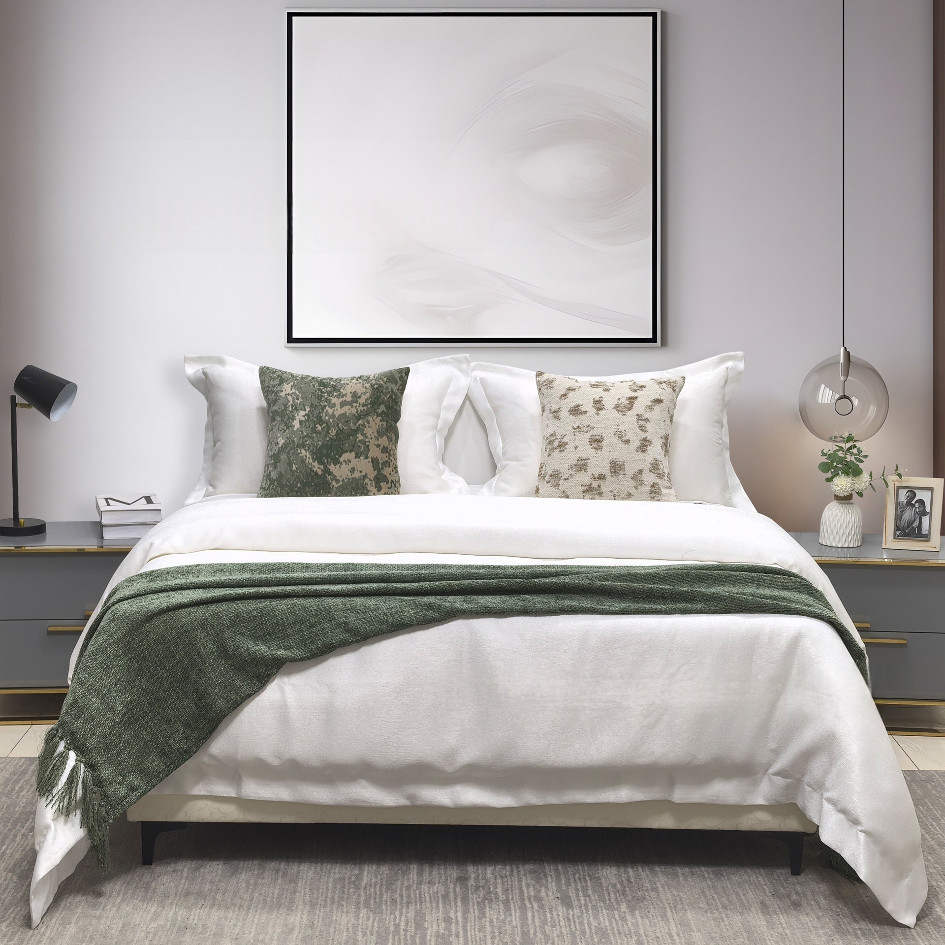Linen-Bettwäsche Set geometrisch