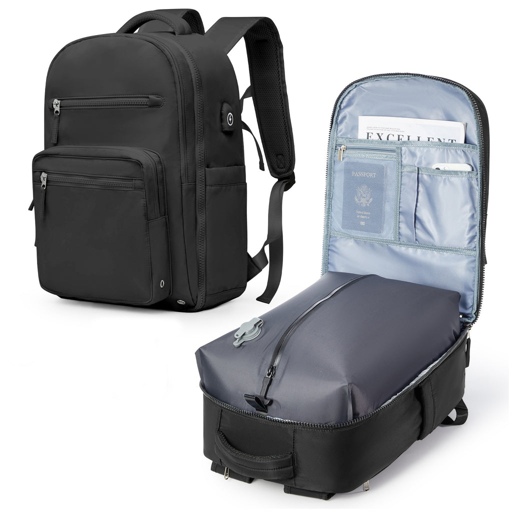 Business-Reiserucksack mit Kompression und USB-Anschluss – Bild 2 | LuxeStyle