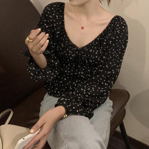 Schwarzes Blouson mit Polkadots – Bild 4 | LuxeStyle