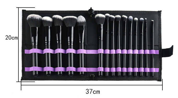 15-teiliges Premium Make-up Pinselset Schwarz – Bild 2 | LuxeStyle