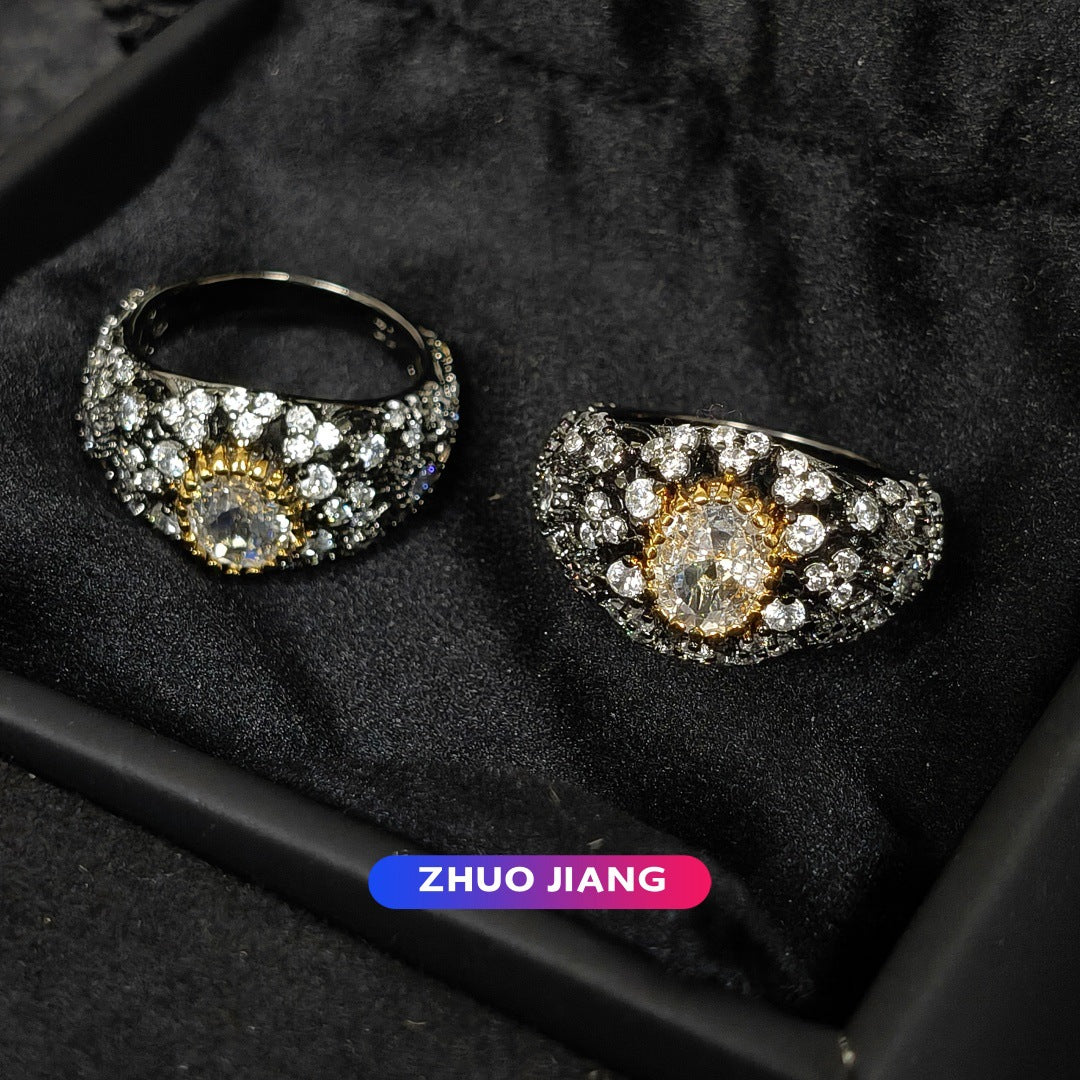 Vintage Oval Ring mit Zirkonia
