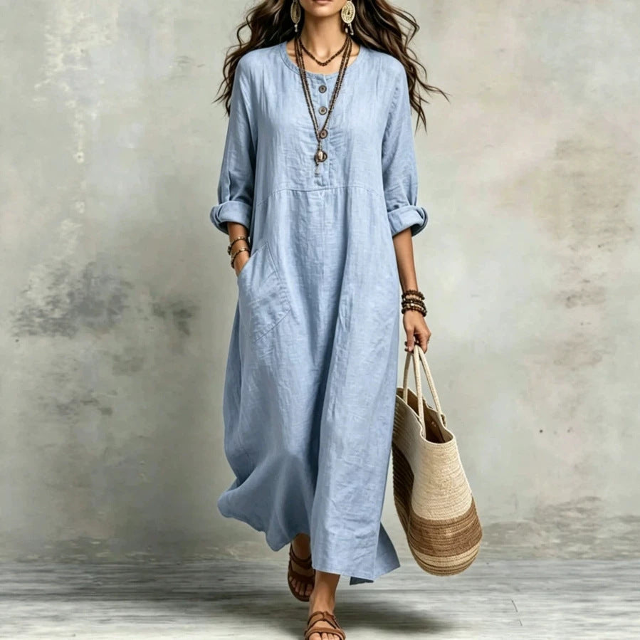 Casual-Langarm-Kleid | LuxeStyle