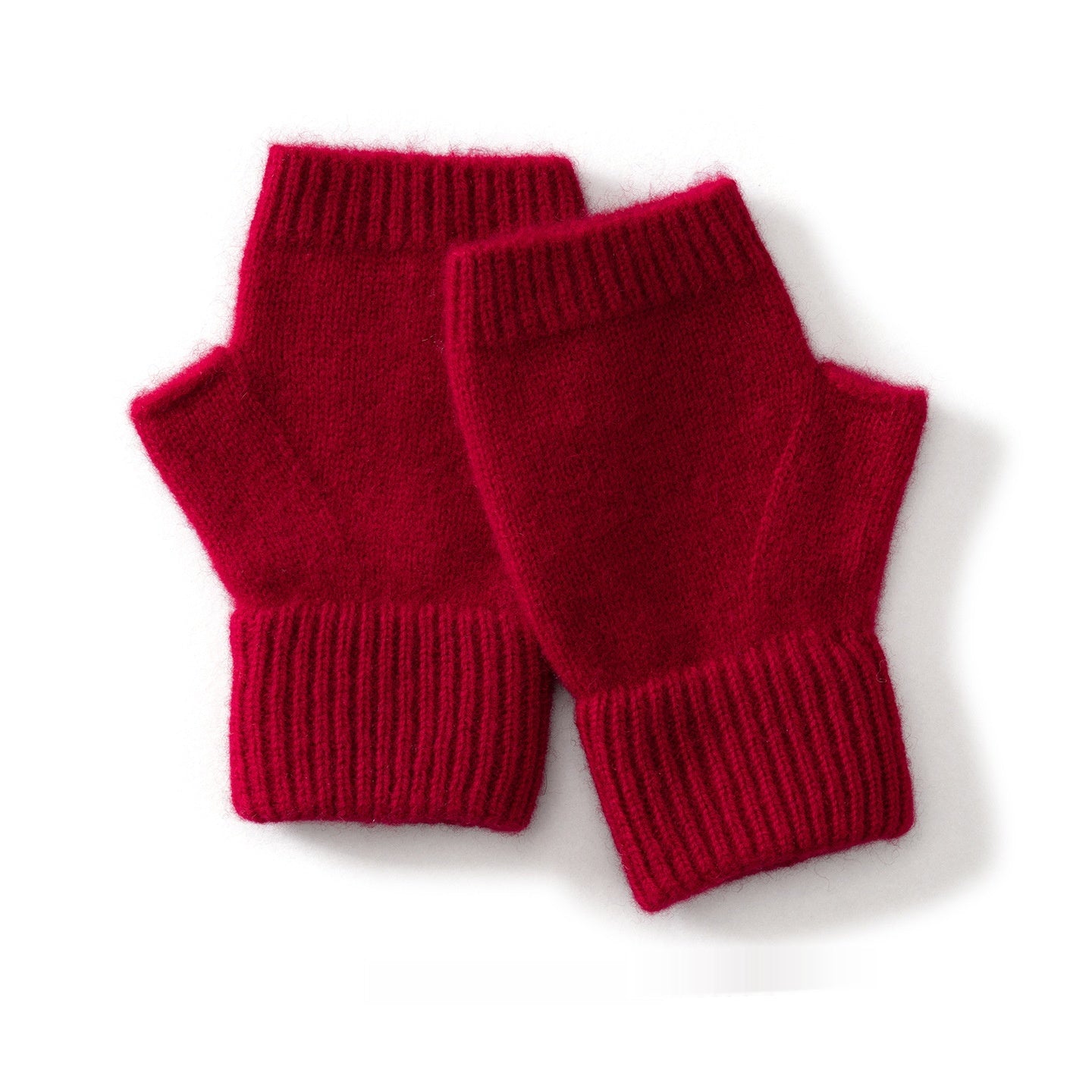 Kaschmir-Handschuhe mit halben Fingern und Blumenmuster
