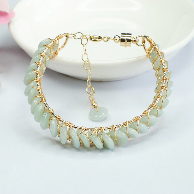 Helles Jadeit-Friedensanhänger Armband – Bild 4 | LuxeStyle
