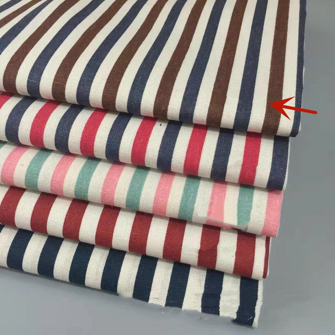 Leinen-Baumwollstoff mit Farbstreifen | LuxeStyle
