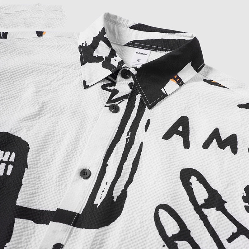 Graffiti-Print T-Shirt für Männer – lockerer Schnitt – Bild 4 | LuxeStyle
