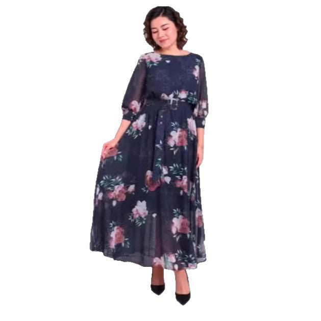 Sommer-Kragen-Retrogedrucktes Kleid