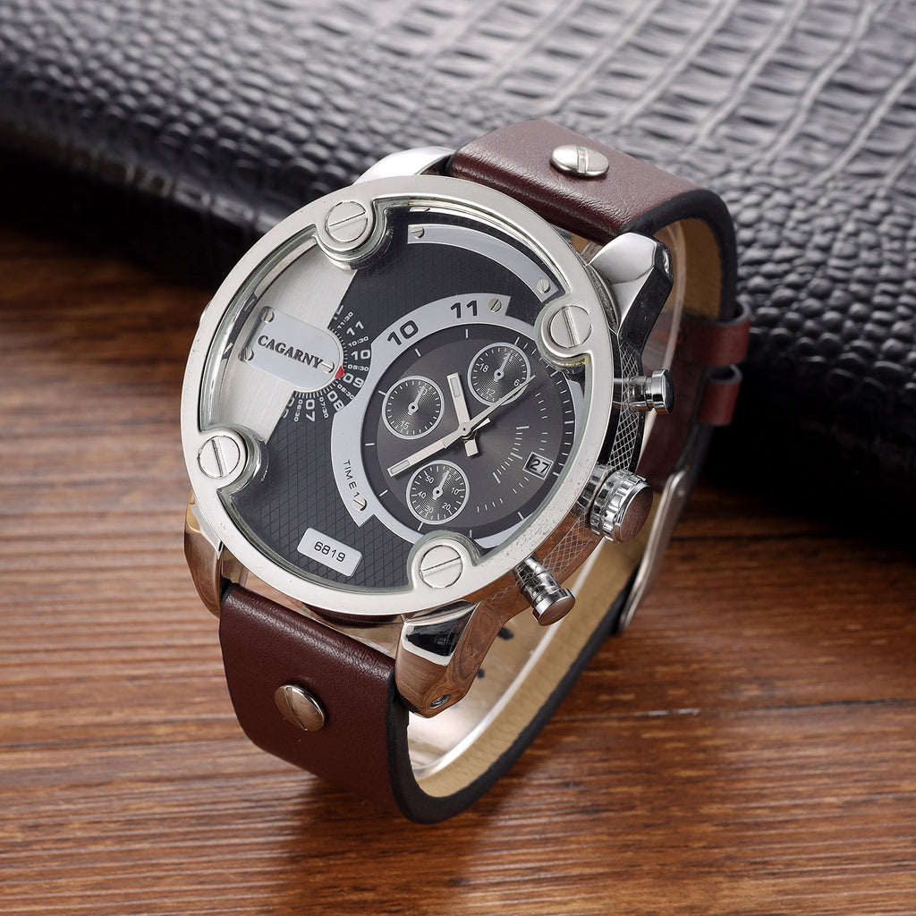 Quarz-Herrenuhr mit grossem Zifferblatt