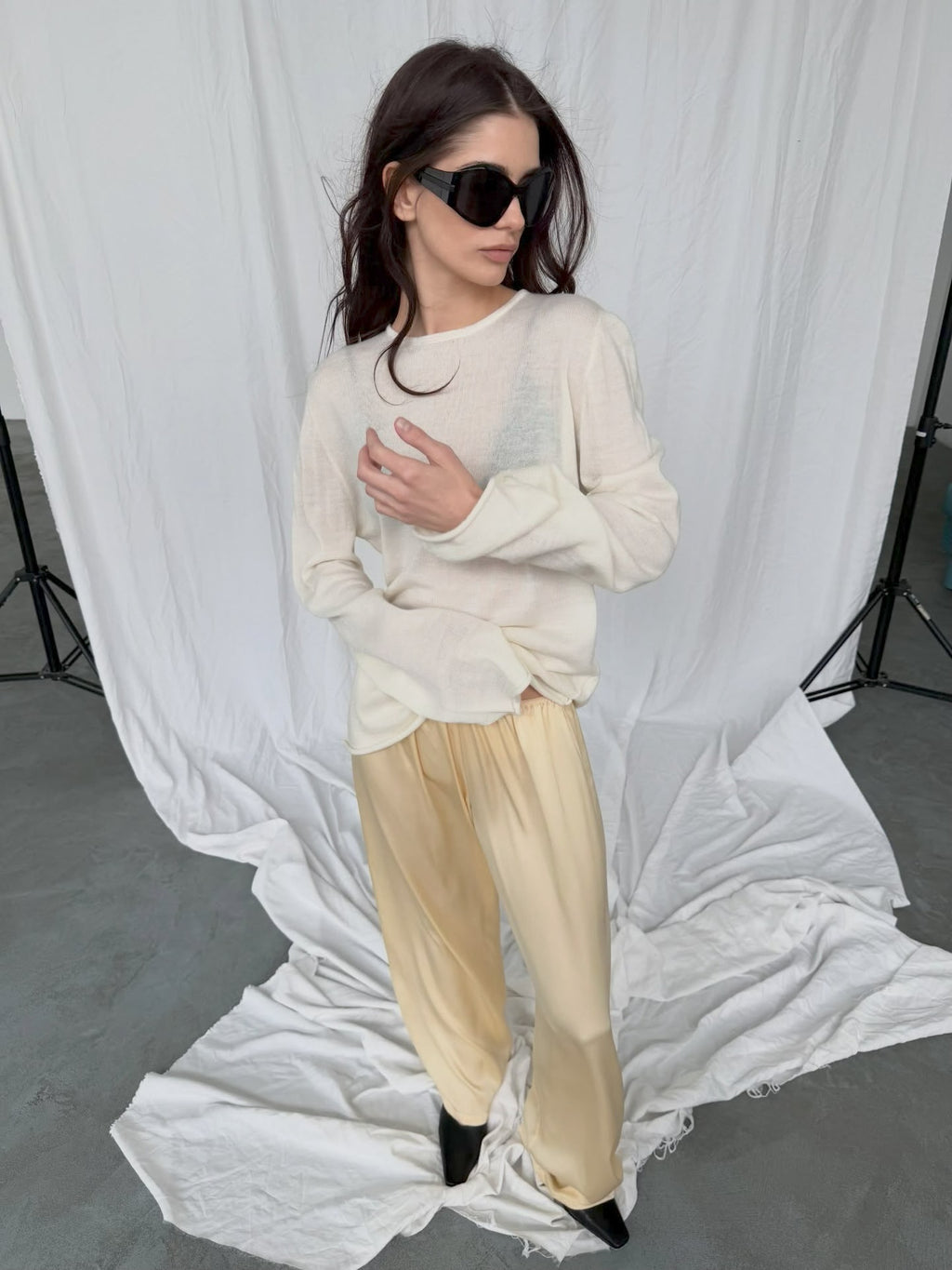 Strick-Bluse «Maglia» · Hollow-out, Loose Langarm