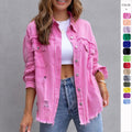 Fashion Ripped Shirt Jacket Damen