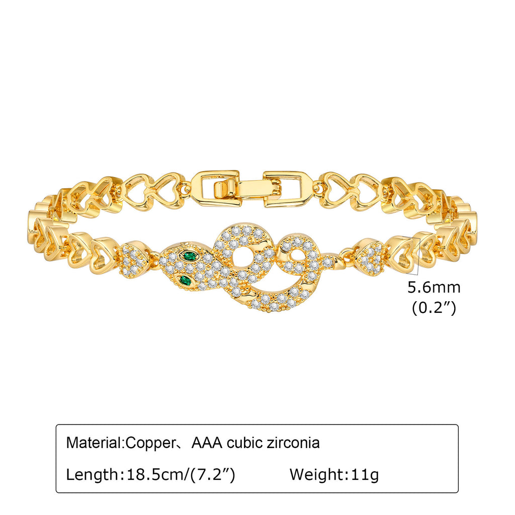 Zirkon Armband mit Blumen- und Herz-Designs