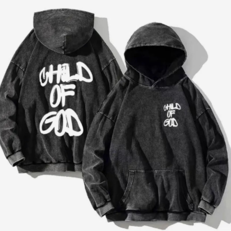 Distressed Hoodie mit Drop-Shoulder