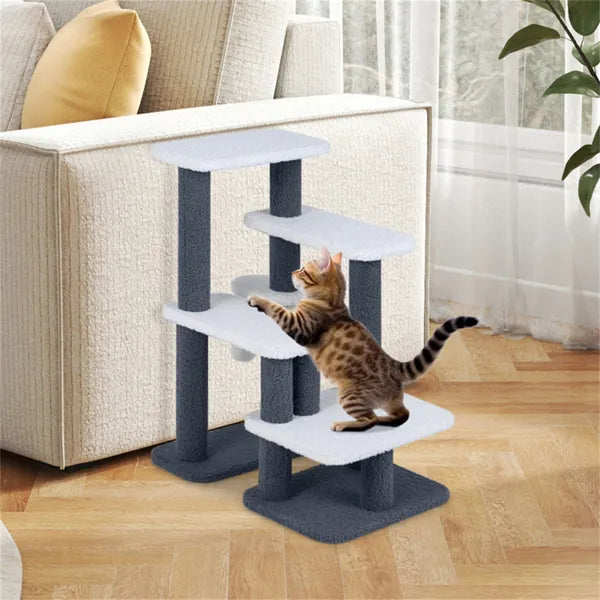 2-in-1 Katzenstufen & Kratzbaum mit Sisal
