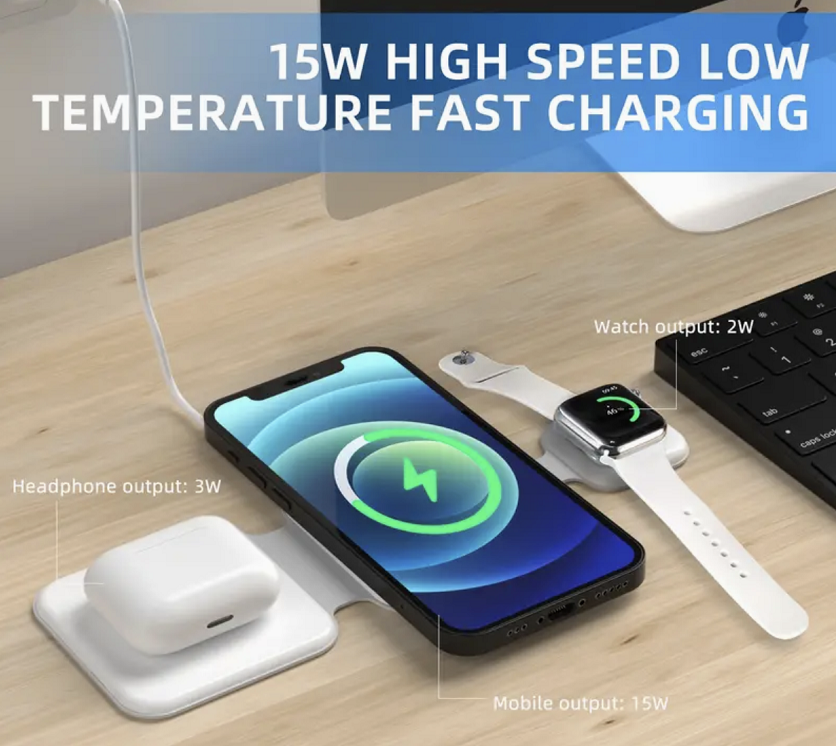 3-in-1 Magnetische Falt-Ladestation