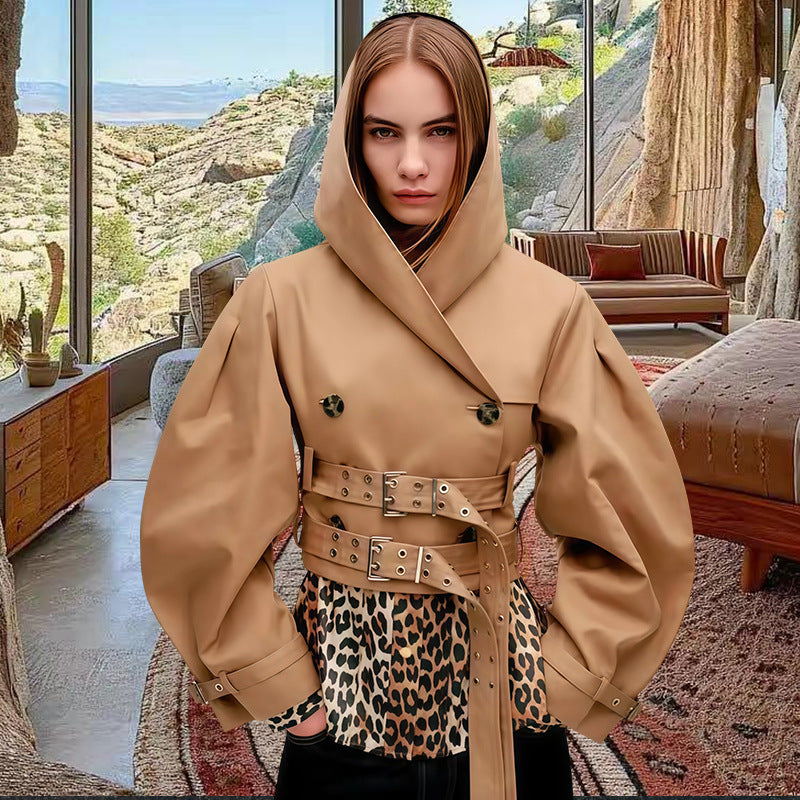 Khaki-Hoodiejacke