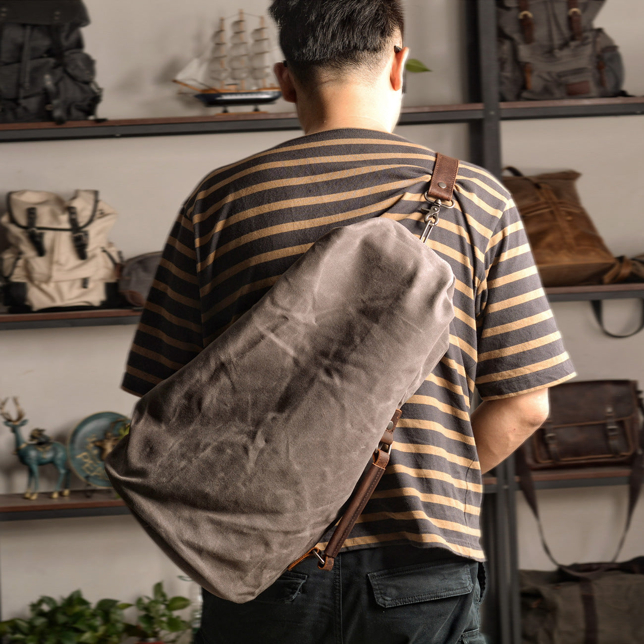 Retro Canvas Crossbody Bag