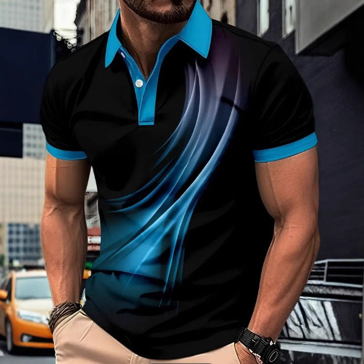 Kurzarm-Hemd mit Farb-Muster und Kragen – Bild 5 | LuxeStyle