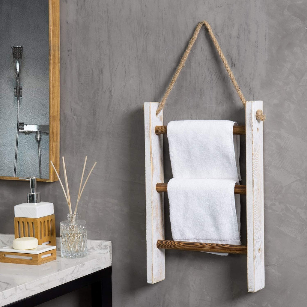 Retro Holzregal für Handtücher | LuxeStyle
