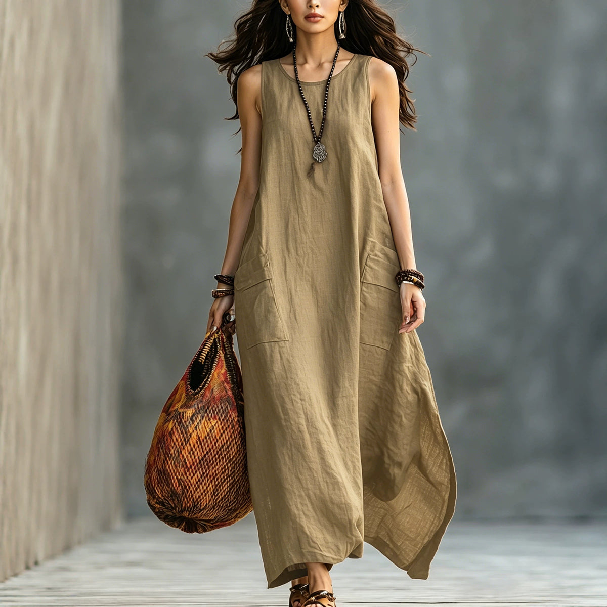 Luftiges Leinenkleid für Frühling und Sommer – Bild 2 | LuxeStyle