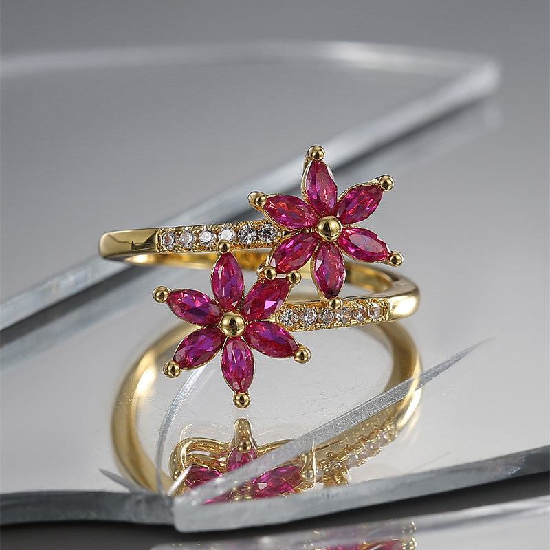 Mori Style Blumenring mit Zirkonia – Bild 3 | LuxeStyle