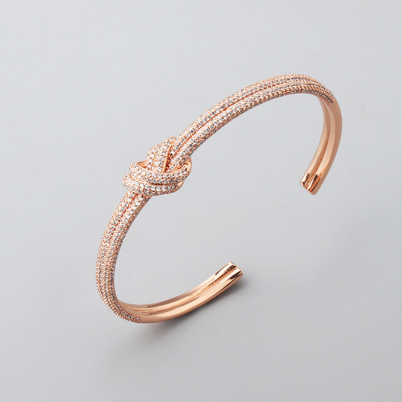 Armreif mit Seilknoten und Zirkonia | LuxeStyle