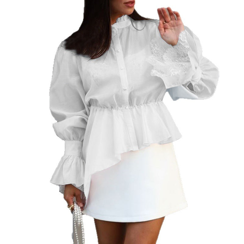 Kurzes Shirt mit ausgestellten Ärmeln – Bild 5 | LuxeStyle