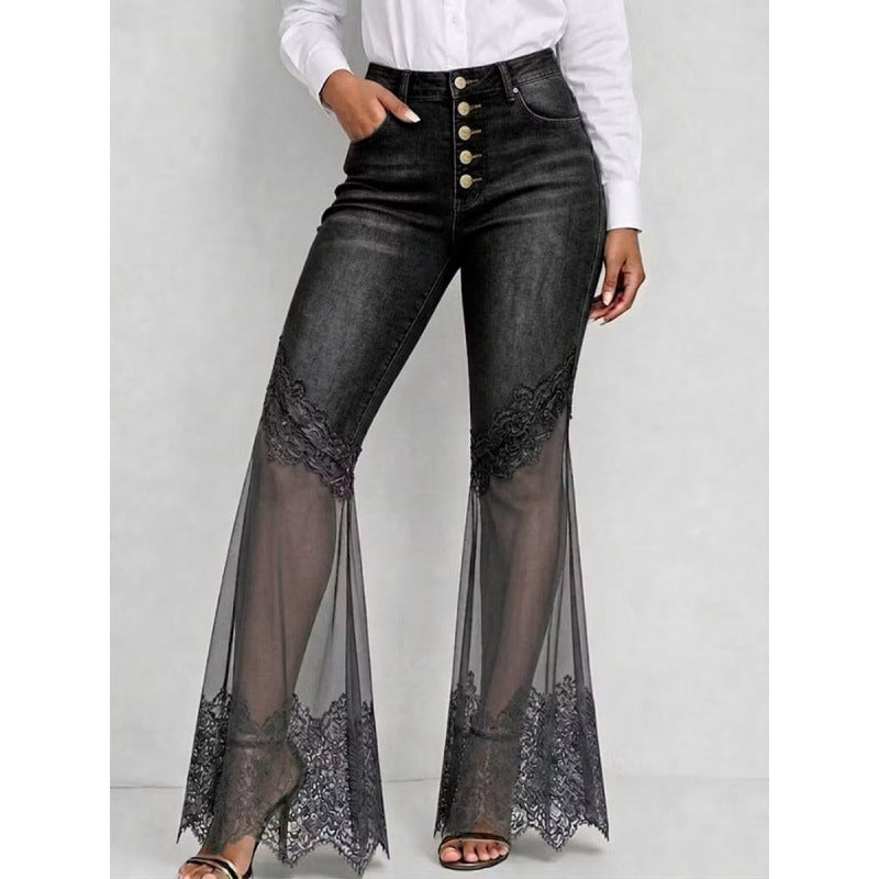 High-Waist Jeans mit ausgestelltem Bein