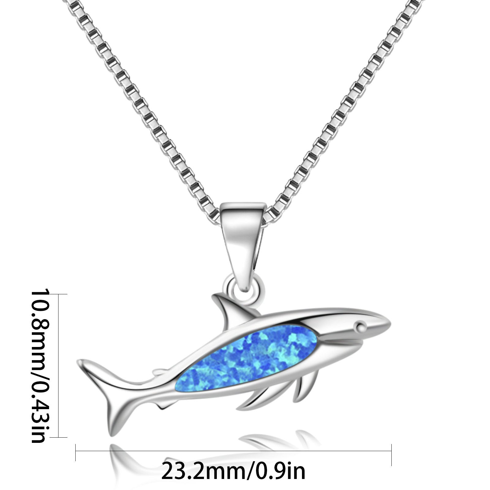 Little Shark Halskette mit Saphirblauem Anhänger