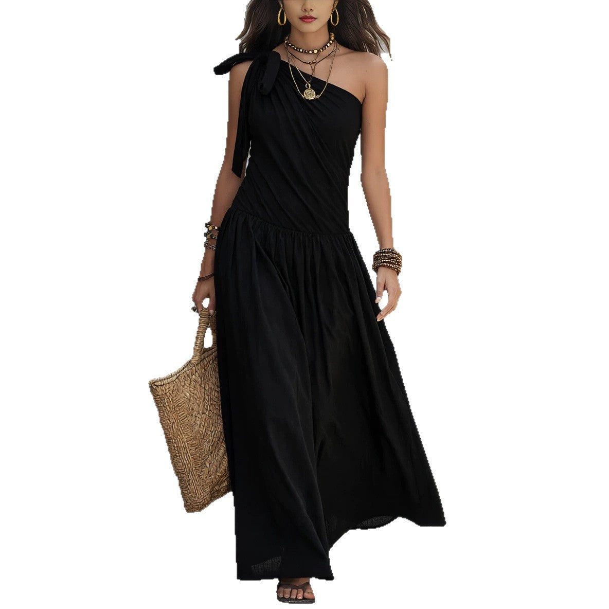 Damen Off-Shoulder A-Linien-Kleid – Bild 3 | LuxeStyle