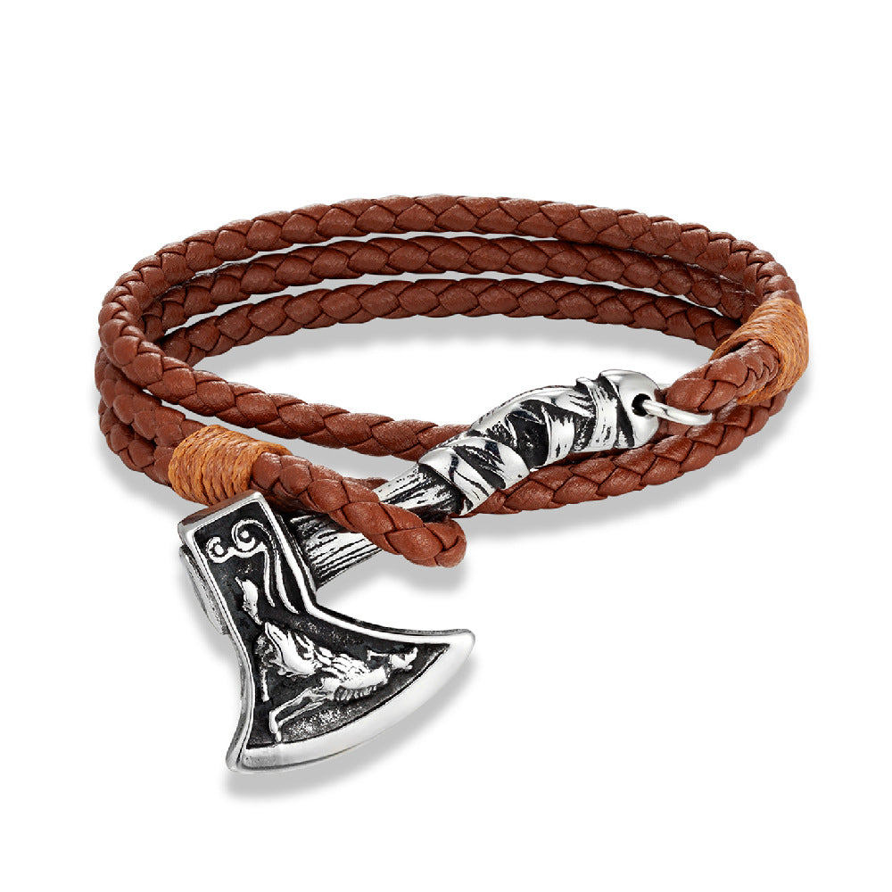 Handgewobenes Doppelstrang-Lederarmband für Männer – Bild 5 | LuxeStyle