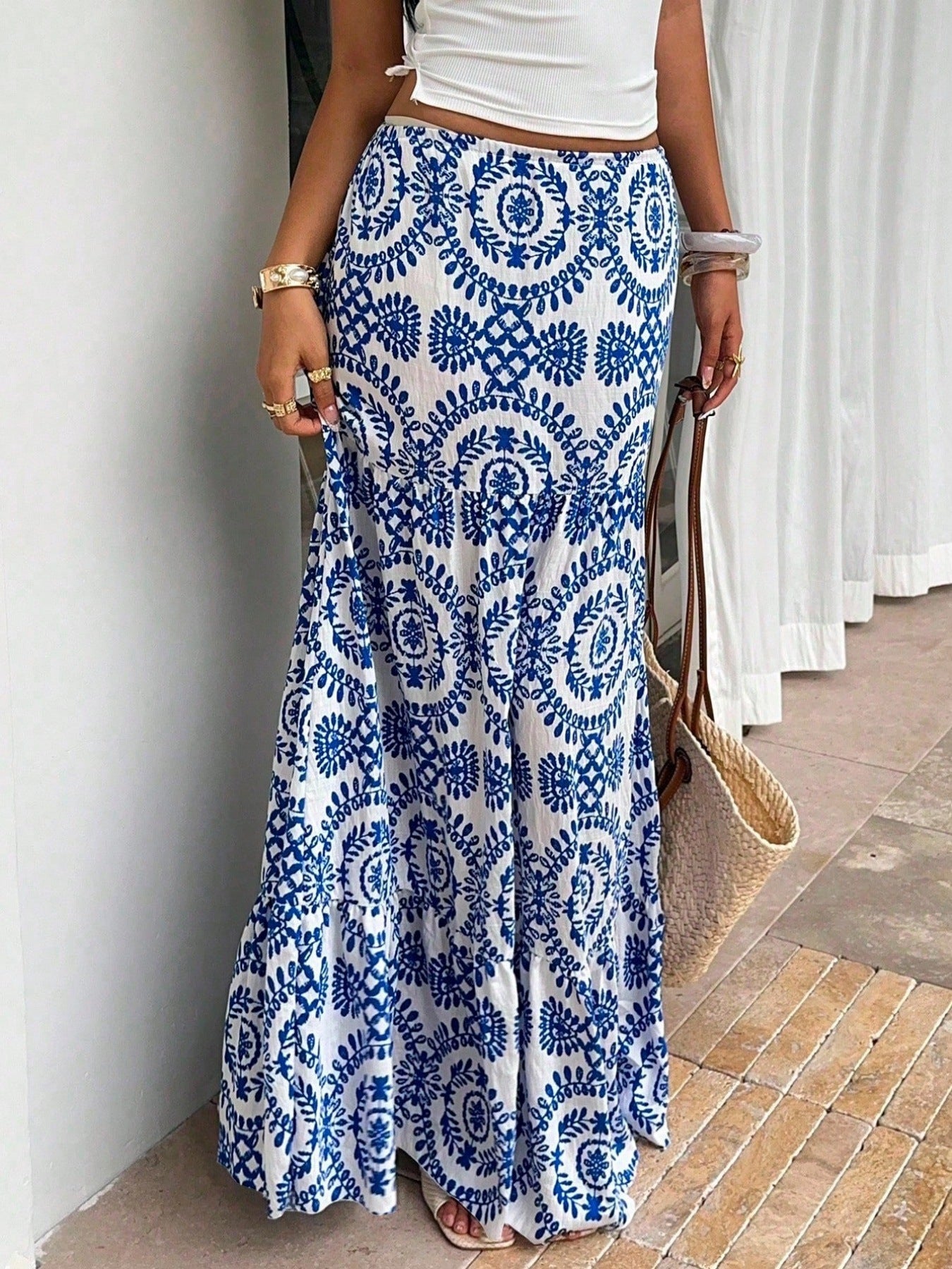 Boho-Maxirock mit Print