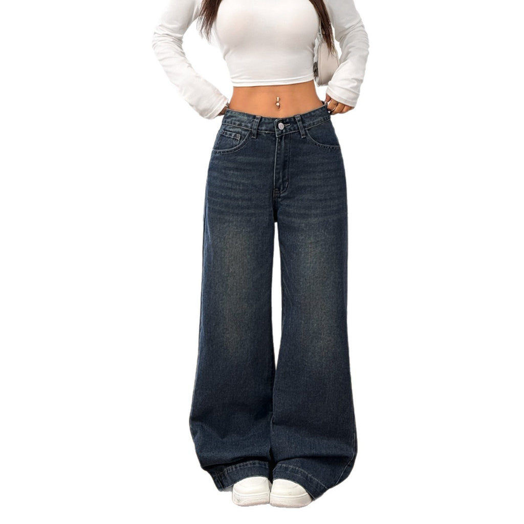 Retro-Denim Jeans, dunkelblau