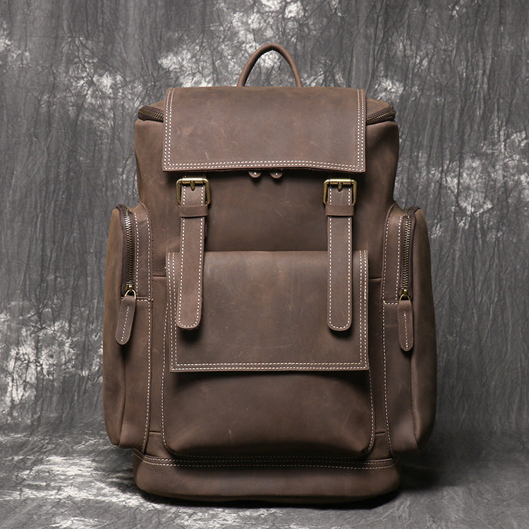 Leder-Laptop-Rucksack für Herren