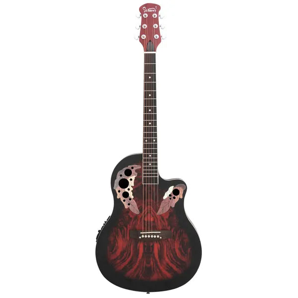 Akustisch-elektrische Cutaway-Gitarre, Sunset Red