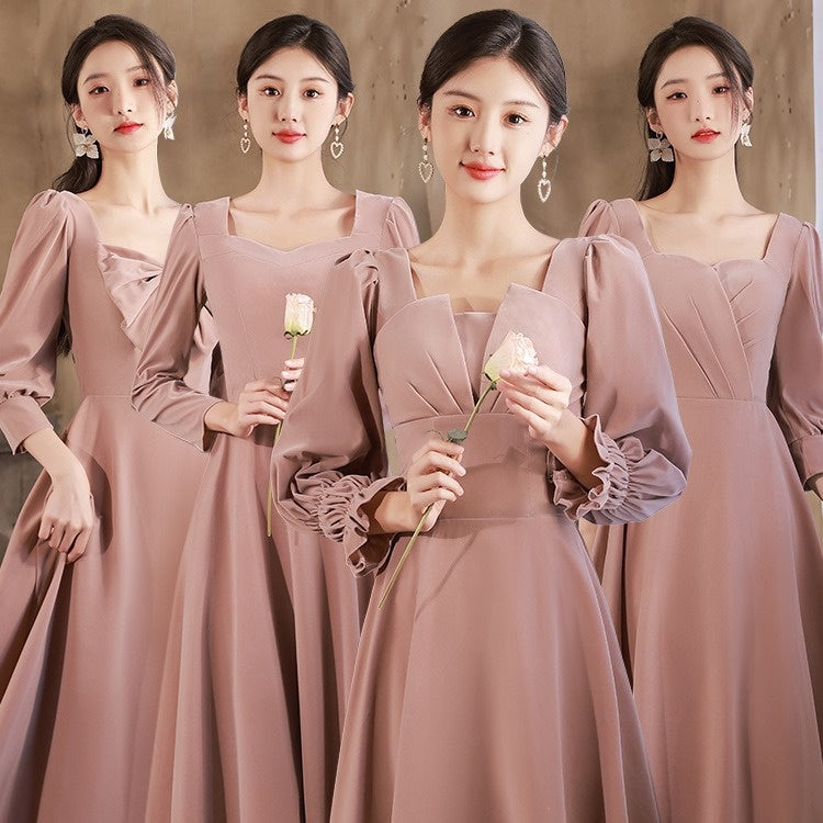 Samt-Abendkleid mit langen Ärmeln – Bild 7 | LuxeStyle