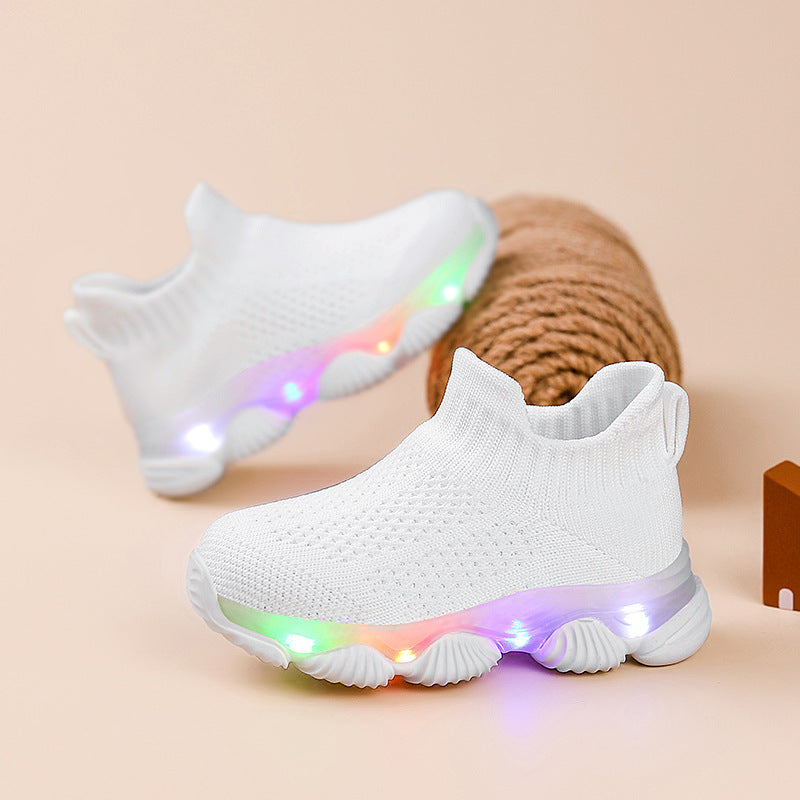 Baby Strickschuhe mit LED-Lichtern