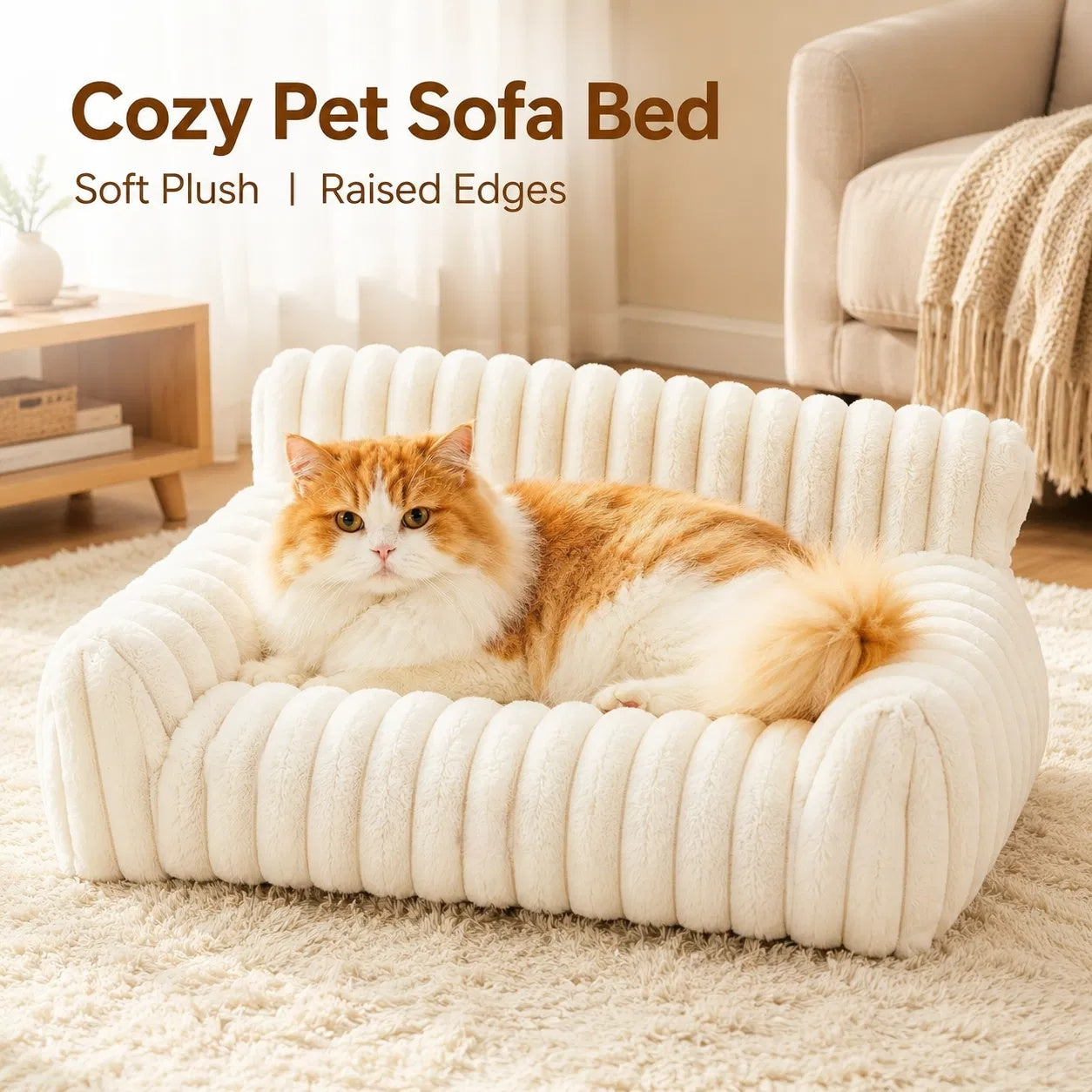 Kuscheliges Katzensofa mit Cord-Fleece