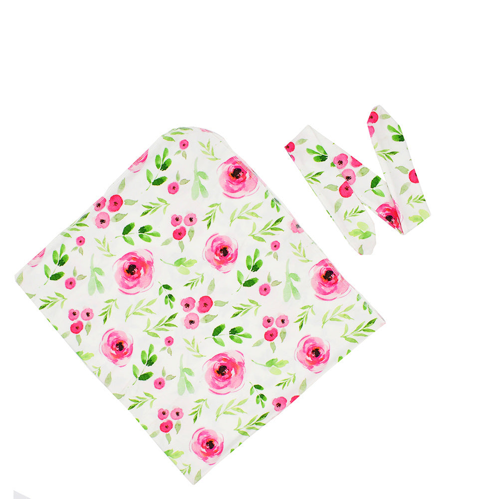 Baby Swaddle-Tuch mit Hasenohr-Stirnband – Bild 4 | LuxeStyle