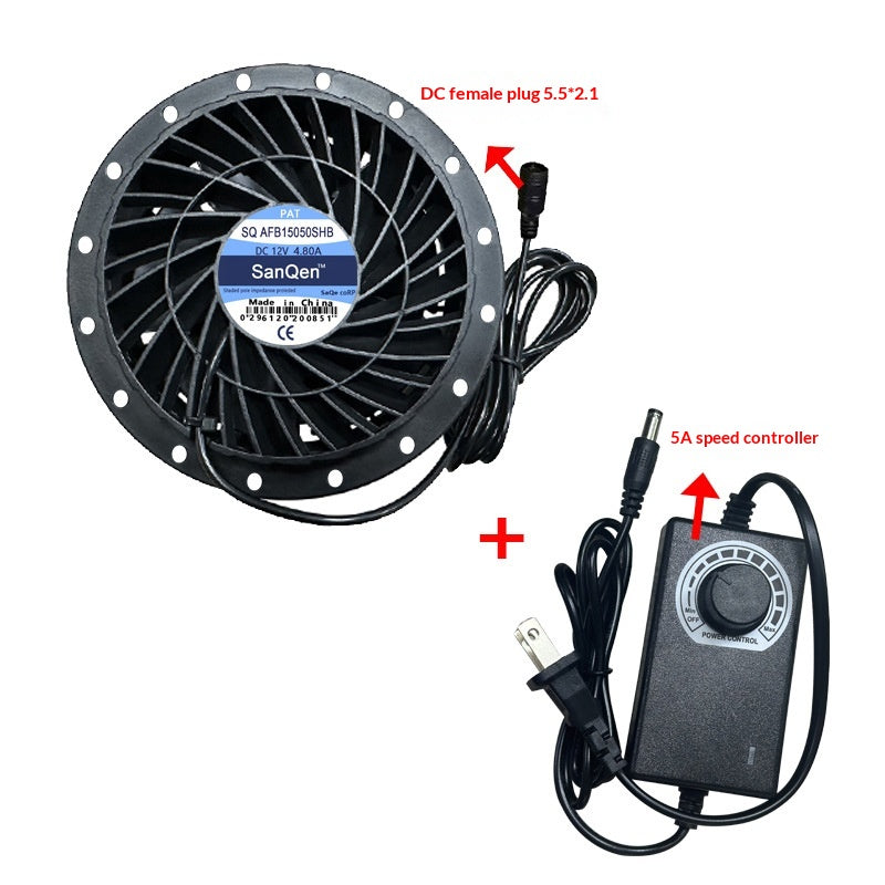 Runder 12V Kühlventilator mit Drehzahlregler