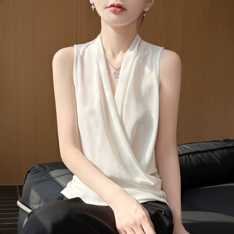 Elegantes Plisseetop mit Taillenschnürung