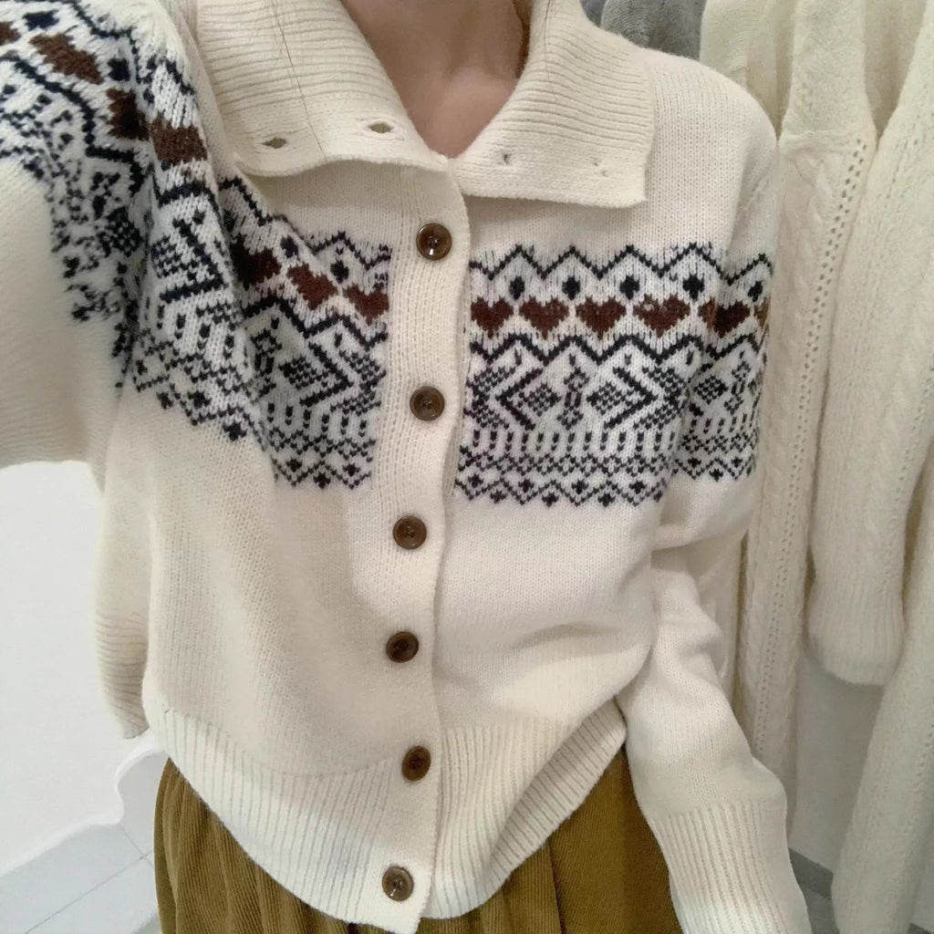 Fair Isle Strickpullover mit langen Ärmeln