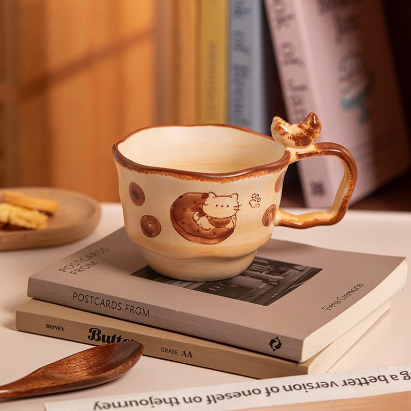 Keramikbecher mit Cartoon-Katzenmotiv | LuxeStyle