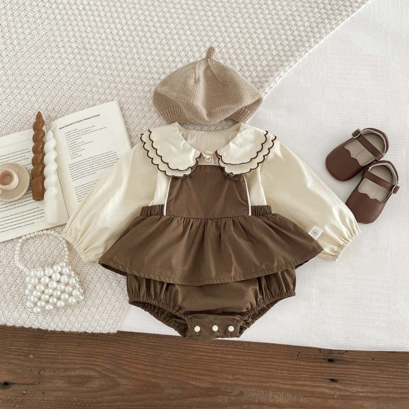 Braunes Baumwoll-Set mit Hemd und Strampler – Bild 3 | LuxeStyle