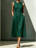 Ärmelloses Midi-Kleid mit Patchwork-Design