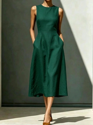 Ärmelloses Midi-Kleid mit Patchwork-Design