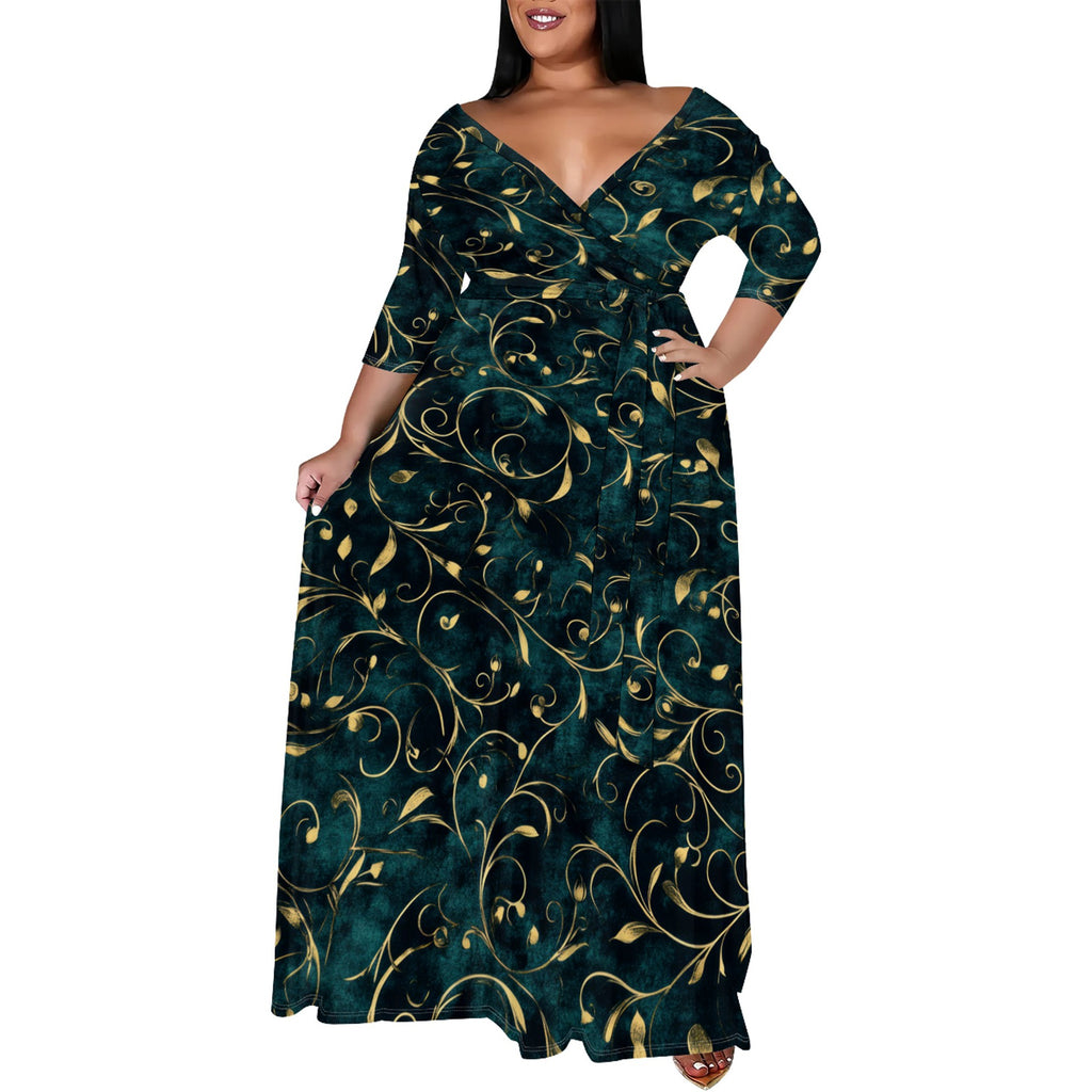 Elegantes Midi-Kleid mit Blumenprint – Bild 3 | LuxeStyle