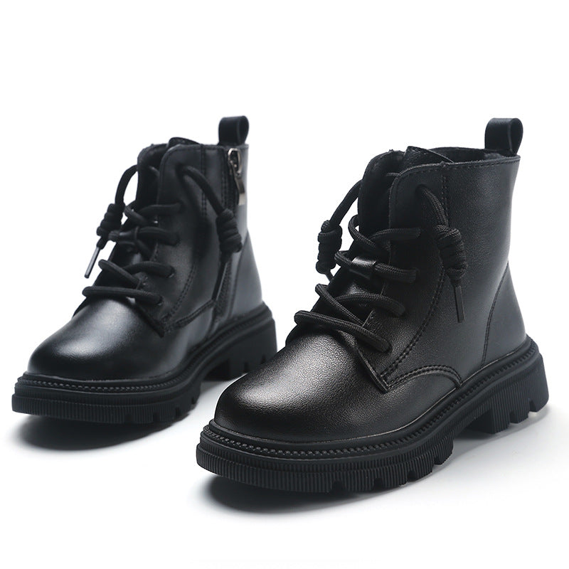 Kinderstiefel mit Frontbinde, TPR-Sohle, Mikrofasertops – Bild 3 | LuxeStyle